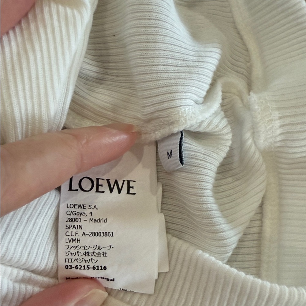 Loewe White Ribbed Logo Crop Tank - Picture 3 of 4